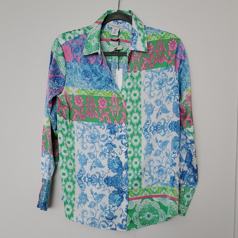 Cupcakes & Cashmere Multicolor Patterned Shirt